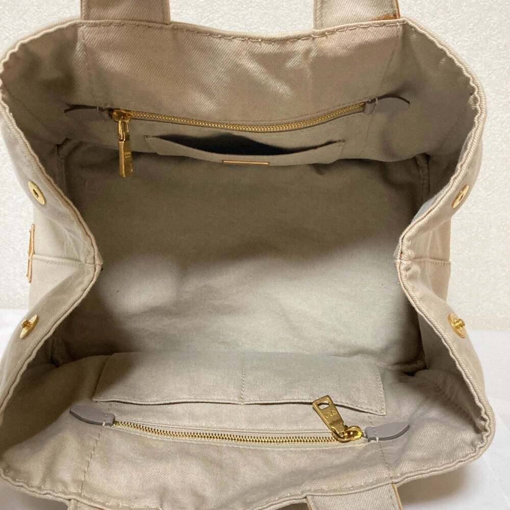 PRADA Canapa Denim Tote Bag B1877B Beige Women's - Picture 10 of 15